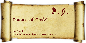 Medus Júnó névjegykártya